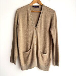 Ralph LAuren Purple Label Silk Blend Camel Beige Cardigan M